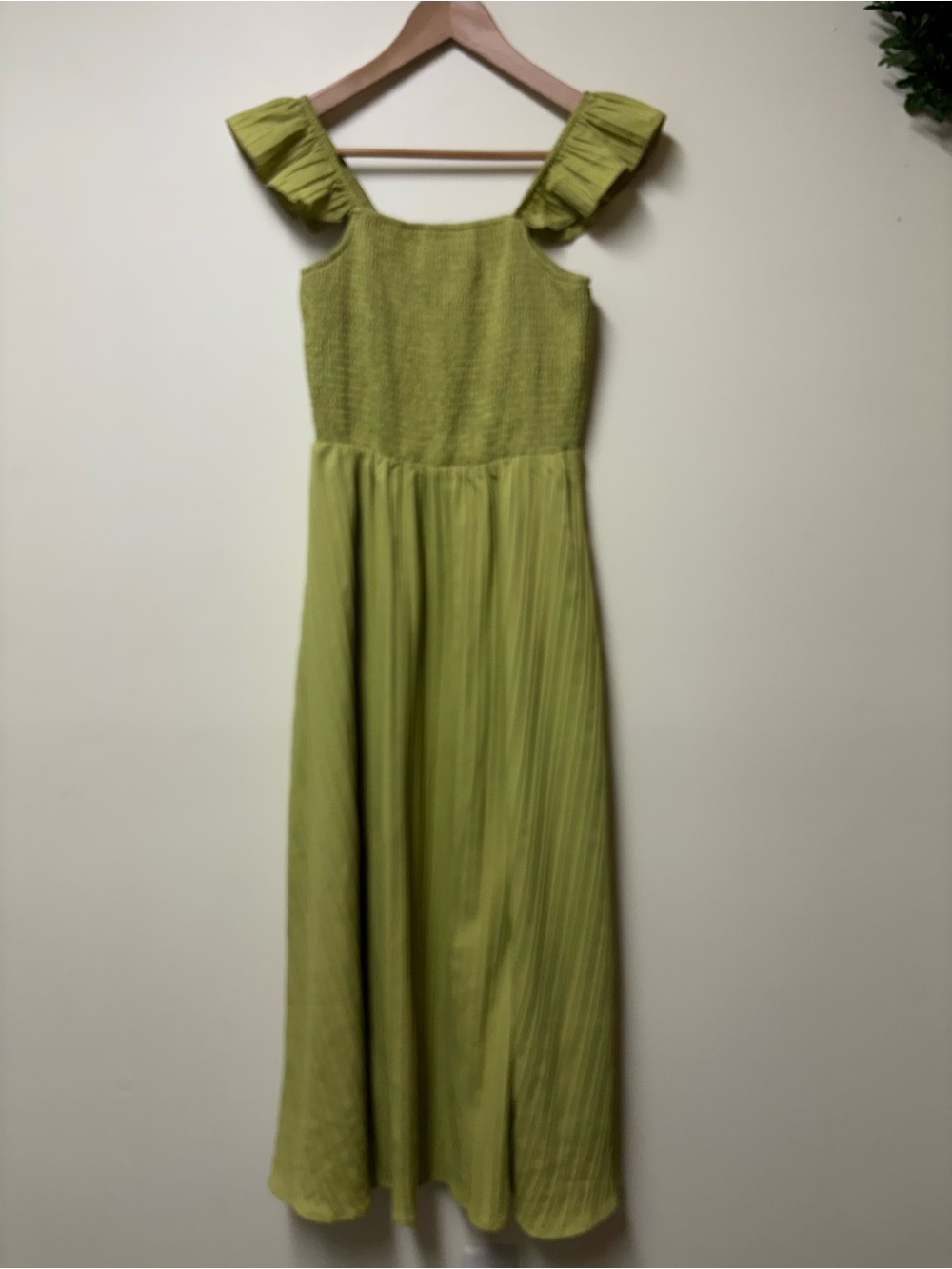 Emerson Lang Green Pleated Flowy Sleeveless Maxi Dress - Small